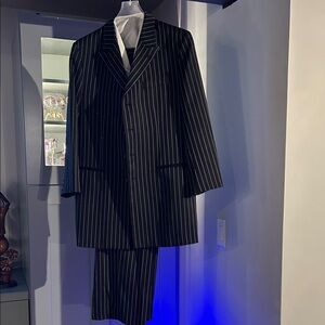 Men's Black Pinstripe Suit